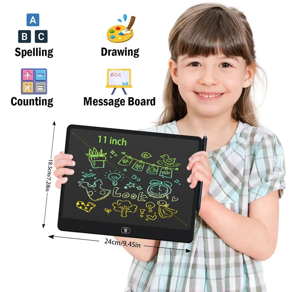 Tablet de Escrita e Desenho LCD (16/13/11 Polegadas) – Brinquedo Educativo para Meninos e Meninas de 3 a 8 Anos