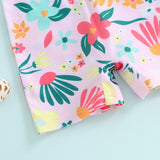 Traje de baño para niñas pequeñas, con protección contra erupciones, con cremallera, manga corta, estampado floral, para bebés