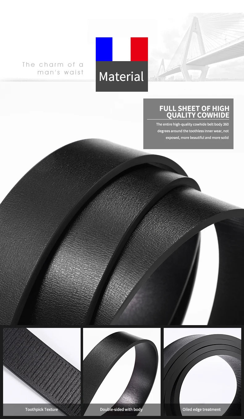 Cinturones de marca famosa para hombre, cinturones de cuero genuino de lujo de calidad, correa de metal con hebilla automática.