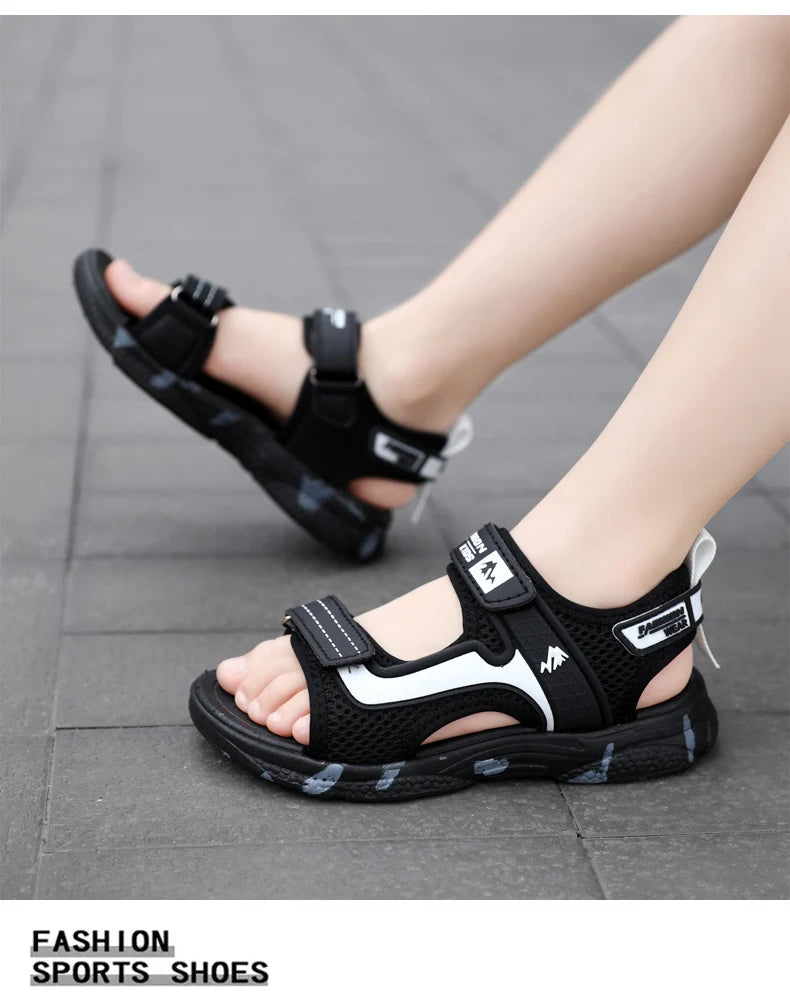Kids Boys Trendy Camouflage Platform Strap Sandals Lightweight Soft Sole Non-slip Girls Children For Summer Outdoor Beach Shoe