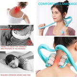 6-Wheel Cervical Spine Massage Roller Office Manual Multi-Function Relief Back Waist Shoulder Neck Clip Sports Equipment