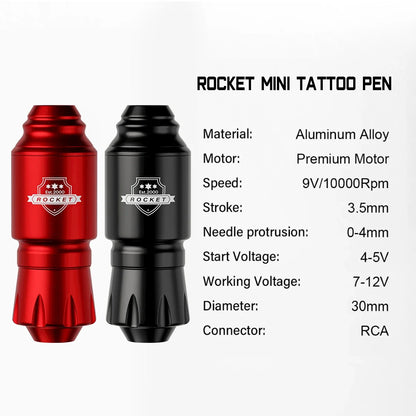 DM Wireless Tattoo Kit Complete Mini Rocket Machine Battery Case Needle Power Ink Rotary Tattoo Pen Permanent Makeup Tattoo Kit