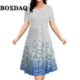 Fashion Elegant Women‘S Dresses Woman Party Dress Gradient Polka Dot O-Neck Plus Size Vacation Casual A-Line Clothes Trend 2026