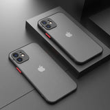 Luxury Shockproof Armor Matte Case For iPhone 11 12 13 Pro Max XR XS X 7 8 Plus SE Mini Silicone Bumper Clear Hard PC Cover