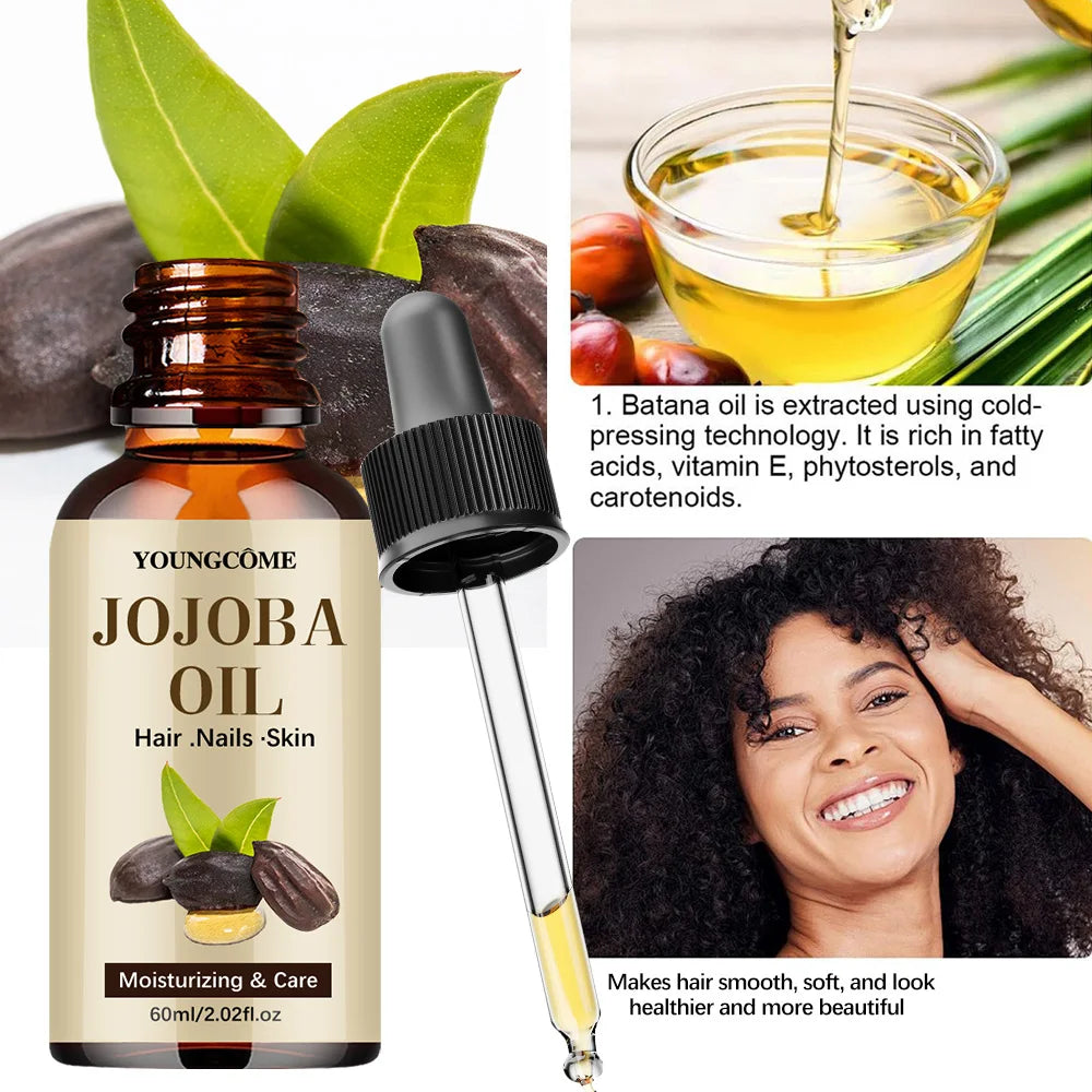 Óleo de Jojoba Orgânico, Óleo Hidratante Puro para Rosto, Cabelo, Pele e Unhas | Óleo Carreador Natural Prensado a Frio e Livre de Hexano
