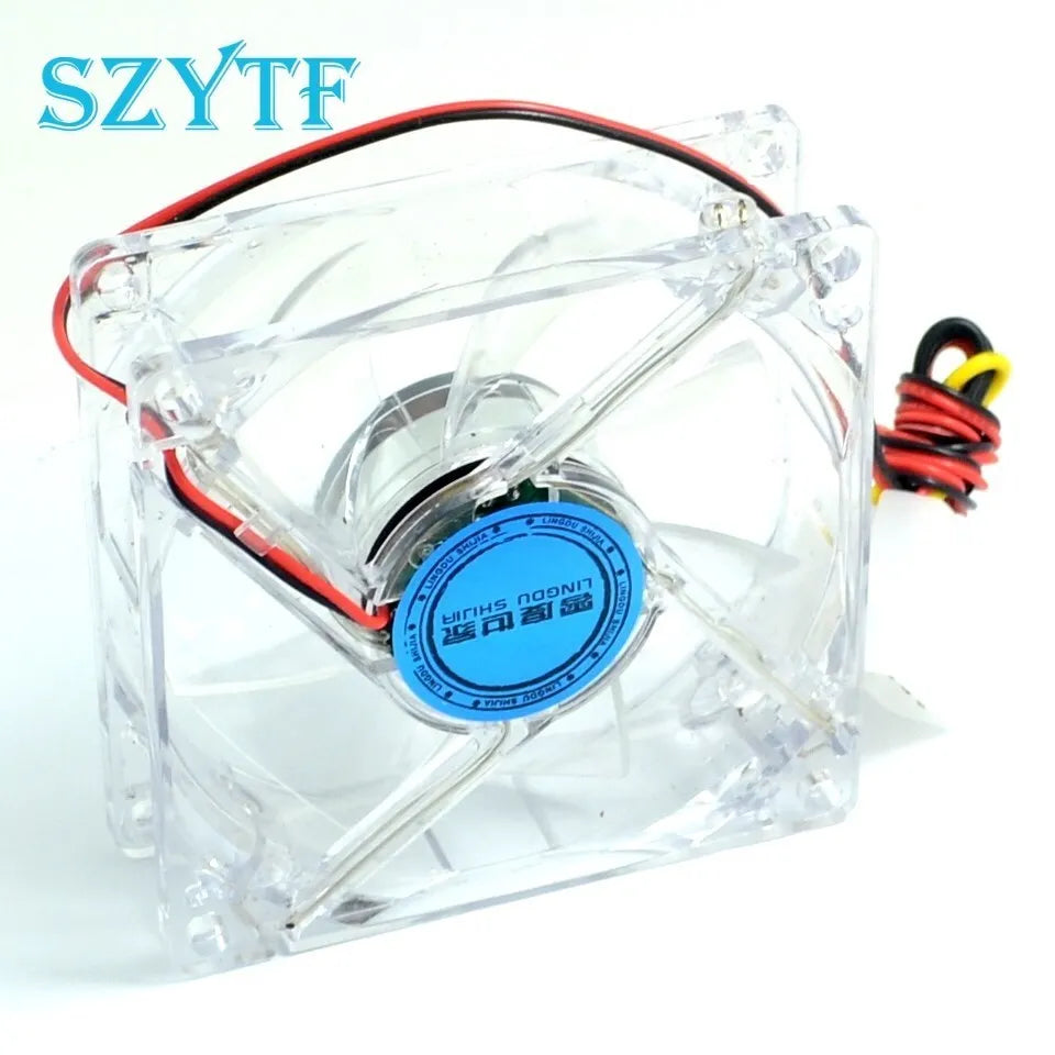 PC Computer Fan Case Cooling Fan Unit Fan 8025 8cm With Blue LED Lights Chassis Fan 80X80X25