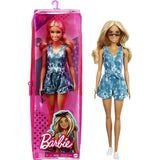 Original Mattel Barbie Fashionistas Doll Floral Dress with Sweet Casual Clothes and Accessories Toys for Girls Collection Gift