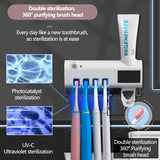 Toothbrush Holder Toothpaste Dispenser Solar Energy Bathroom Toothbrush Storage Box Multi-function Storage Holder USB Charge