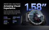 HAYLOU Solar 5 Voice Calling Smartwatch 1.58'' AMOLED Display 60Hz Smart Watch 24H Health Monitoring Sports Smartwatch for Men