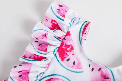 Trajes de baño de una pieza para niñas de 1, 2, 3, 4 y 5 años, estampados, para playa, verano, con lazo