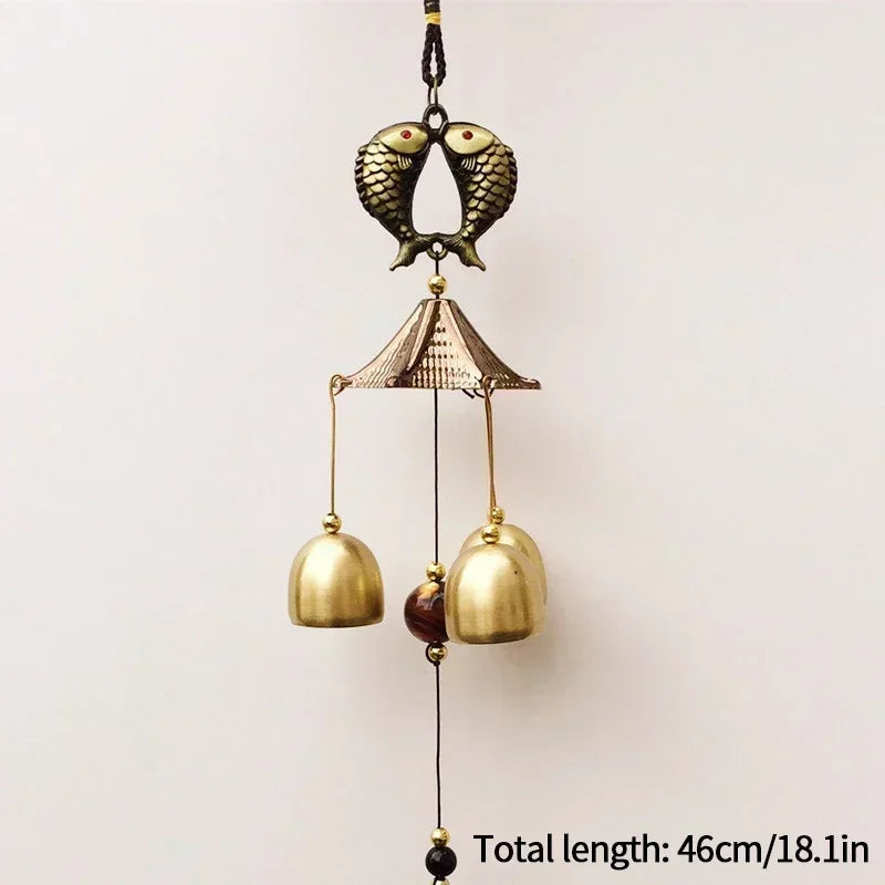 Japanese Wind Chimes Cast Iron Feng Shui Wind Bells Good Luck Hanging Pendant Indoor Outdoor Temple Home Garden Decoration