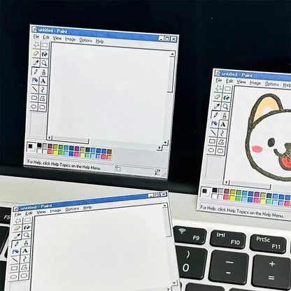 50 Sheets Vintage Computer Drawing Board Notepad Retro Style Memo Pad Square Paper for Creative Illustration and Design Pads