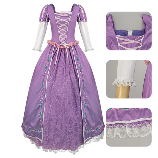 Movie Princess Rapunzel Dress Cosplay Costume Anna Dresses Outfit Suit Halloween Carnival Costume For Adult Women Girls