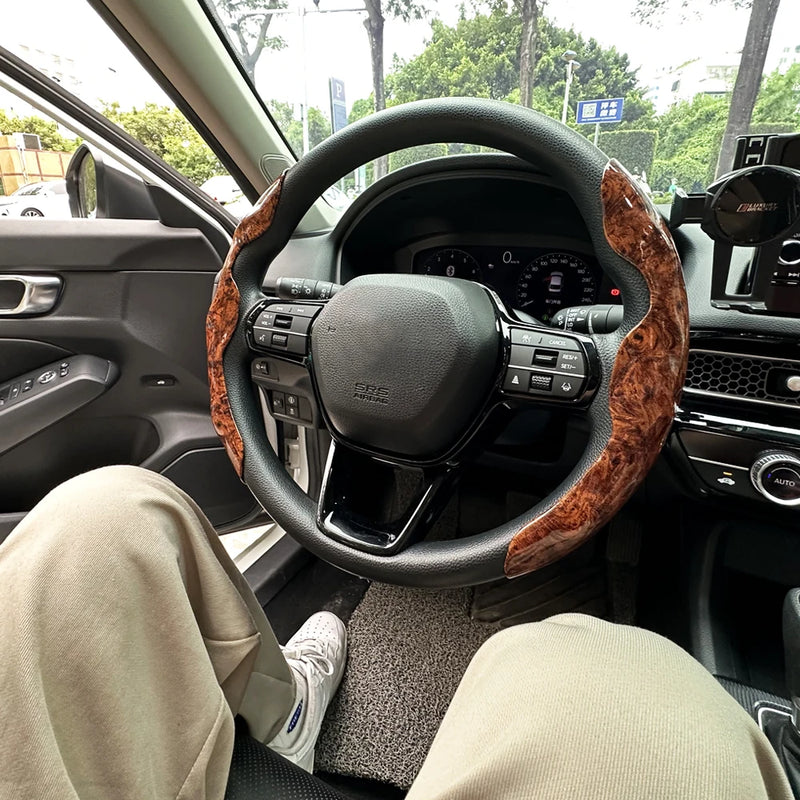 38cm Car Steering Wheel Covers Booster Micro Fiber Leather Auto Interior Decorative Accessories Universal Carbon Fiber Looking