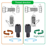 Pair Black Motorcycle Mirror Adapters M10 10MM M8 8MM Rearview Mirrors Conversion Bolt Clockwise Anti-clock Right Left Thread