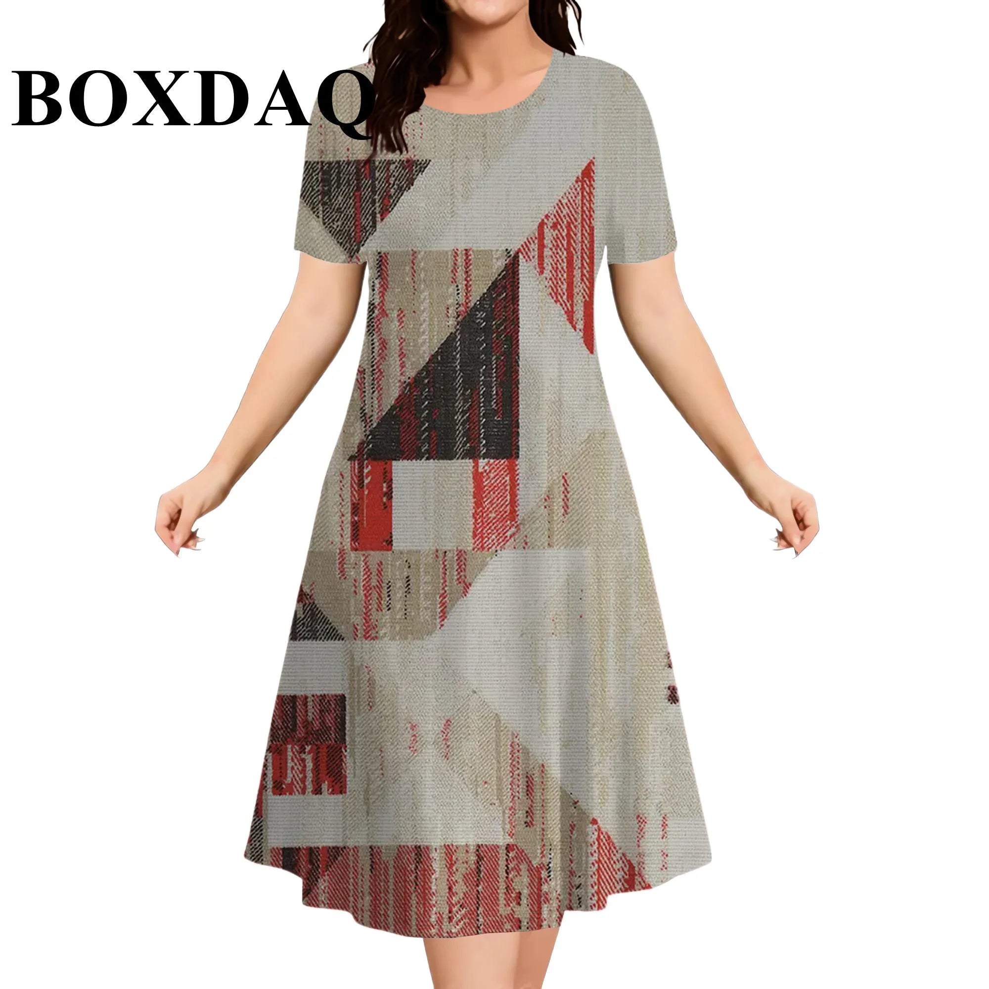 2026 New Women's Dresses 9XL Plus Size Striped Tie Dye Print Summer Elegant Loose Short Sleeve Dresses Fashion Oversized Clothes