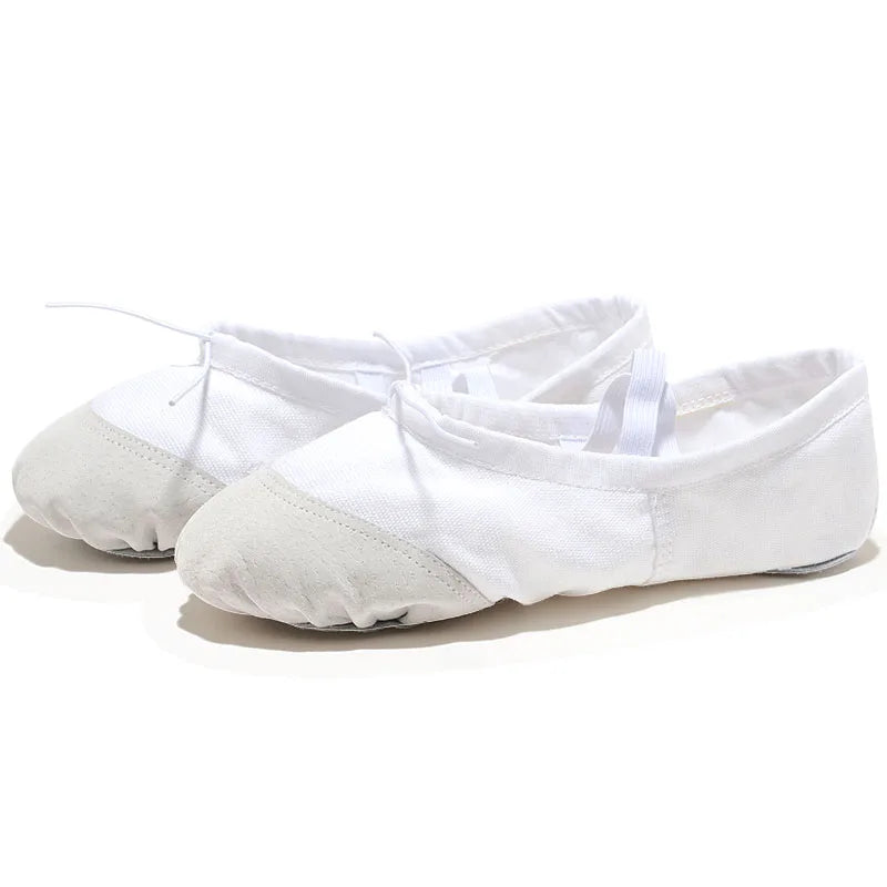 Flat Head Slippers for Kids, Soft Ballet Slippers, Belly Dance Shoes, Yoga, Gym, Black and White, Women and Men