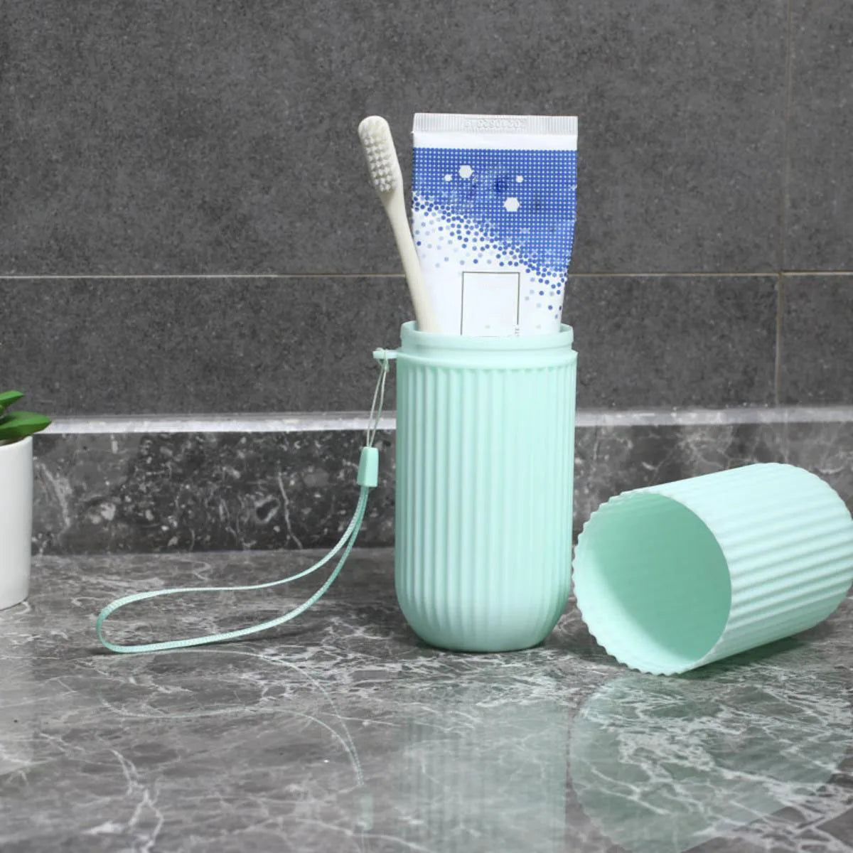 1Pc Portable Toothbrush Cup Bathroom Toothpaste Holder Storage Case Box Organizer Travel Toiletries Storage Cup New Creative