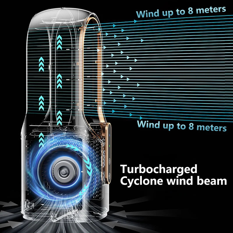 Portable USB Air Cooler Leafless Electric Desktop Fan 6 Speed Silent Timer Air Conditioner Cooling Humidifier Conditioning Fan