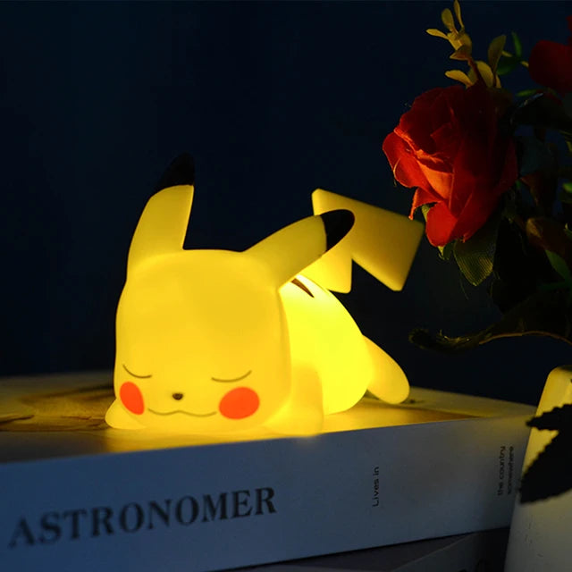 Pokemon Pikachu Anime Soft Night Light, Luz LED bonito, Luz de cabeceira do quarto, Decoração do quarto, Decoração de mesa Kawaii, Dute Light, Novo
