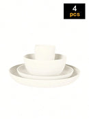 4/16/24pcs Reusable plastic tableware set, including plates, bowls and cups. Suitable for family picnics and school supplies