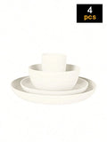 4/16/24pcs Reusable plastic tableware set, including plates, bowls and cups. Suitable for family picnics and school supplies