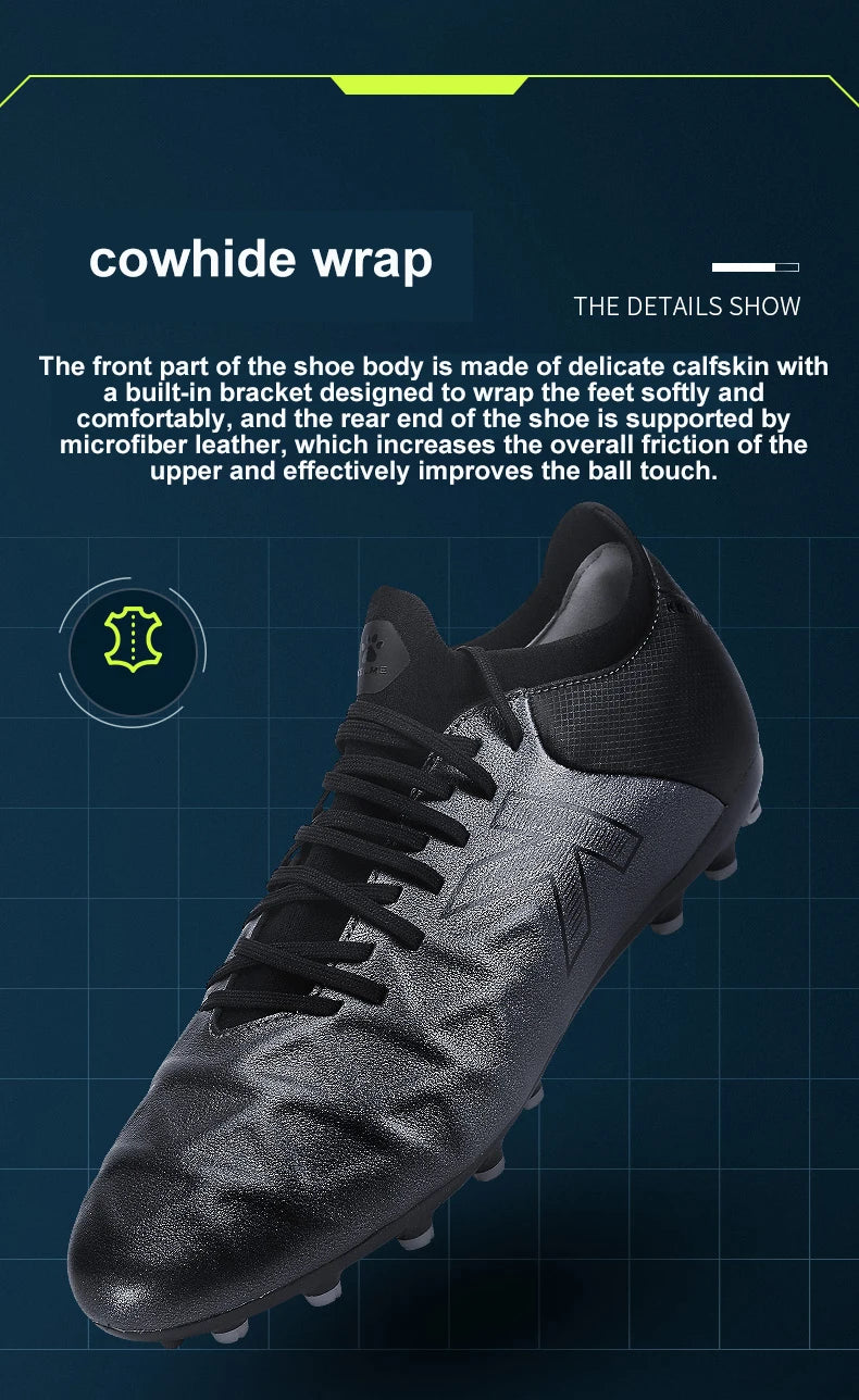Botas de fútbol KELME MG de piel de becerro para césped artificial, antideslizantes, con amortiguación y entrenamiento, ZX80121058