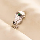 1pc Green Turquoise Ring Hippie Stainless Steel Silver Color Charm Opening Adjustable Ring Women Chunky Bohemian Party Jewelry