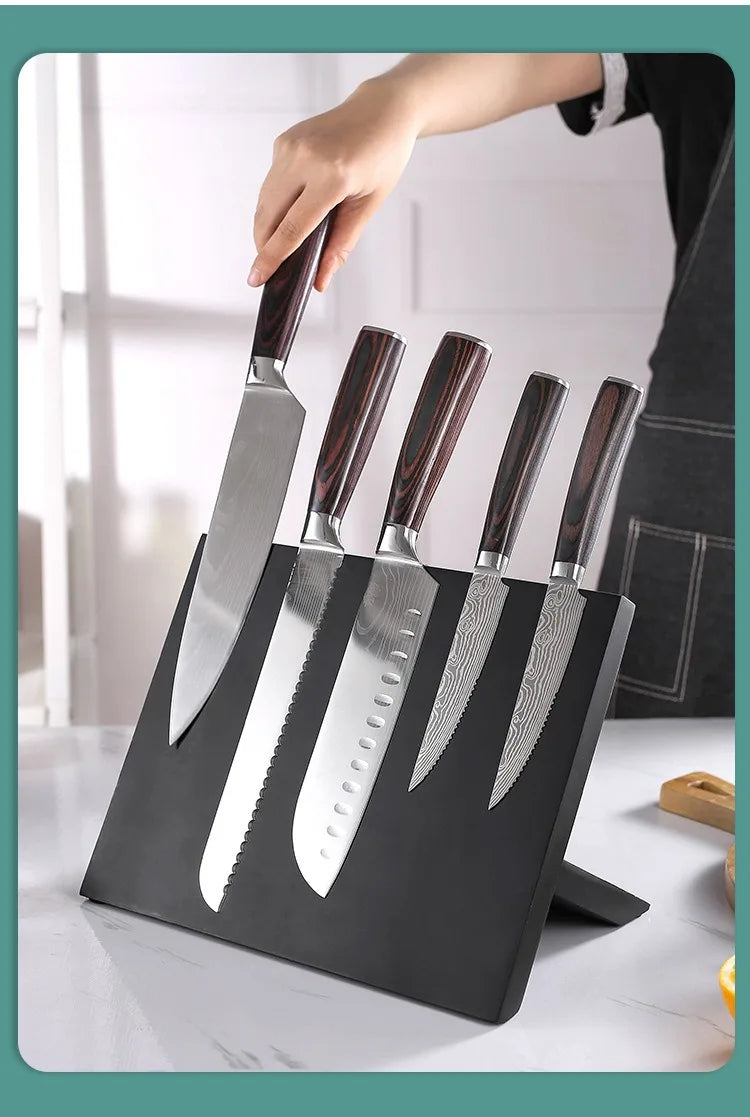Magnetic Knife Block MDF Board Tableware Organizer Knives Holder Kitchen Accessories Storage