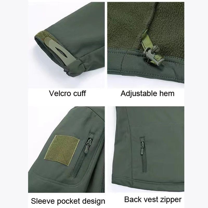 Chaquetas SoftShell de invierno para hombre, pantalones tácticos, para acampar, senderismo, caza, pesca, sudaderas de forro polar, abrigos, tallas S-5XL, pantalones cargo para exteriores.