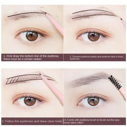 1Pc Ultra Fine Double-Ended Eyebrow Pencil Waterproof Sweat-proof Long Lasting Professional Eye Makeup for Women Wholesale 1.5mm