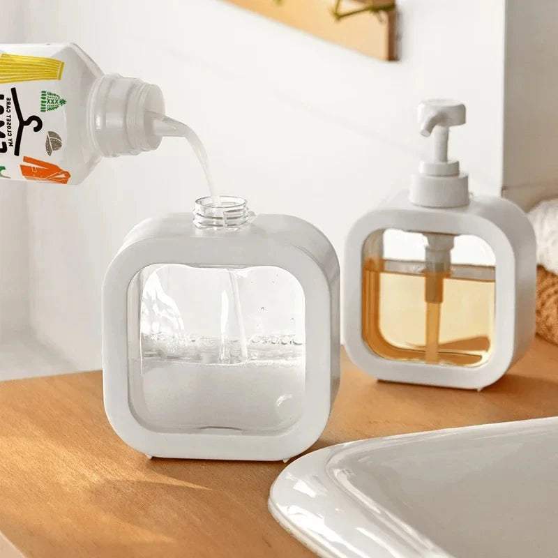 Dispensadores de jabón de baño de 300/500 ml, rellenables, para loción, champú y gel de ducha, portátiles, de viaje, con bomba de baño vacía.