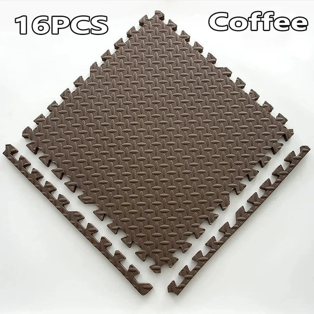 EVA Leaf Grain Floor Mats, Proteção de Ginásio Esportivo, Tapetes de Emenda Antiderrapantes, Thicken Shock Room Workout, Yoga Fitness, 30x30cm, 16Pcs
