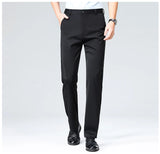 Pantalones de talla grande para hombre, pantalones de traje de negocios, pantalones de vestir formales elásticos, pantalones negros clásicos para hombre grande