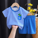 New Boys Summer Clothing Set Full Bear Print Cotton Short Sleeve T-shirts and Shorts 2PCS Breathable Outfit For Girls