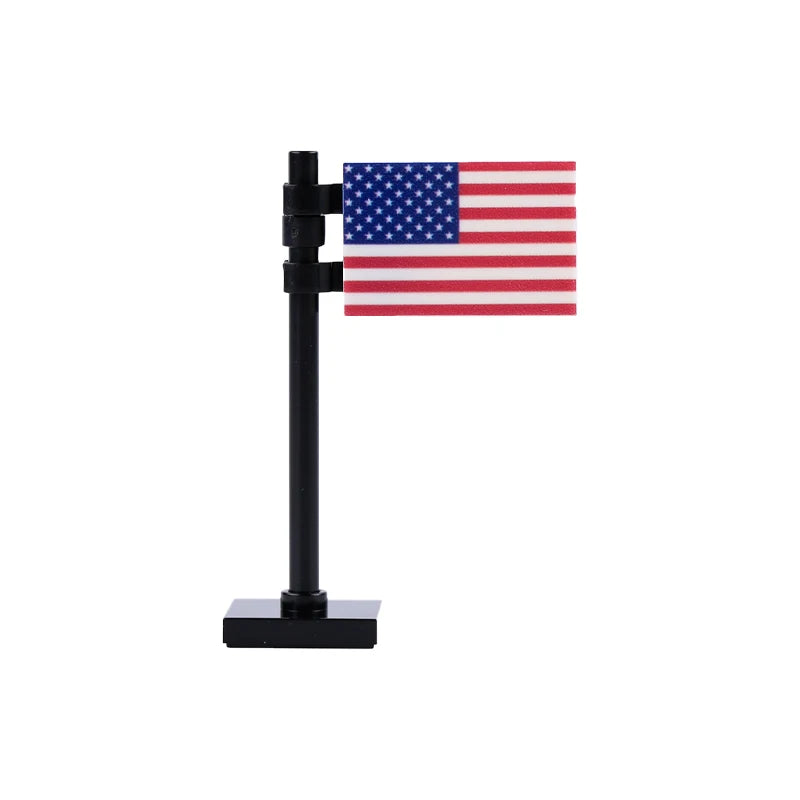 MOC City Street View National Flag Series WW2 Accessories Building Blocks Franch Italy Military Army War DIY Kid Bricks Toy Gift