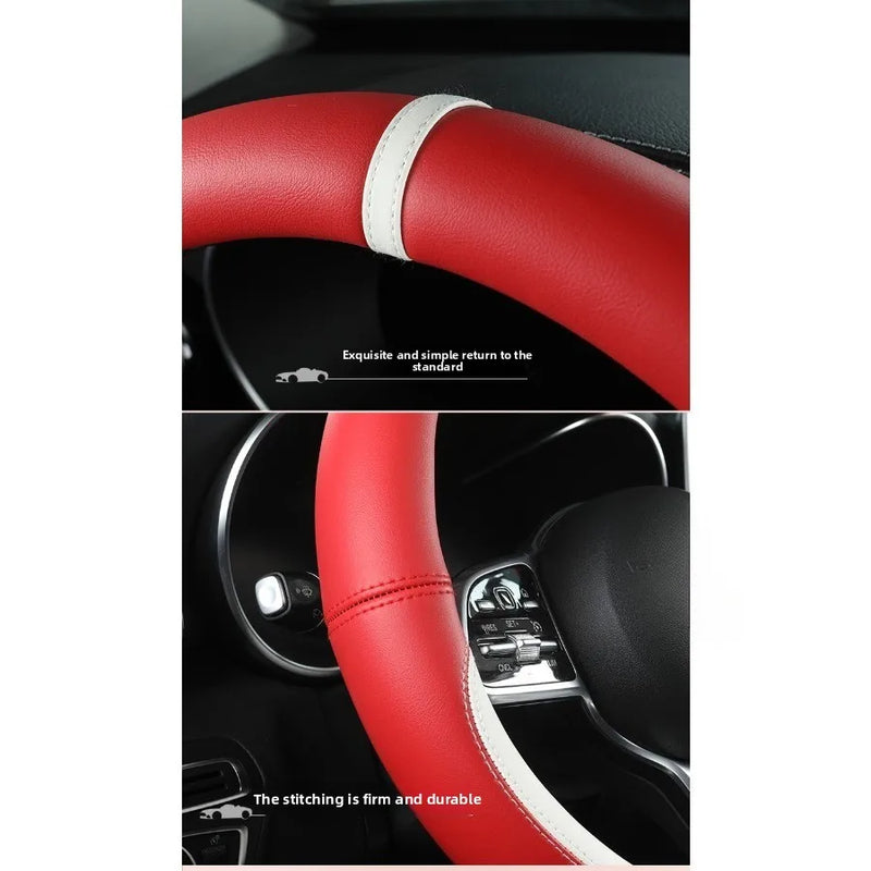 pink All-season exquisite simple light cute sunny fashionable dirt-resistant and comfortable car steering wheel cover