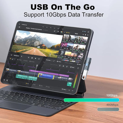 USB C OTG Mobilephone Adapter 2 in 1 Type C to USB3.2 Adapter with PD Charge Port for Samsung Huawei Xiaomi iPhone Laptop Tablet