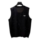 Camisola sin mangas para adolescentes, chaleco ahuecado Simple y versátil, moda de manga corta, tendencia de estilo de Hong Kong, nuevo producto