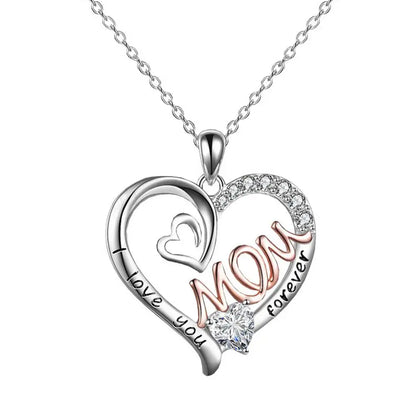 Collar con colgante de flor de amor para el Día de la Madre, cumpleaños, mamá, letra, chapado en oro, joyería de aleación plateada.