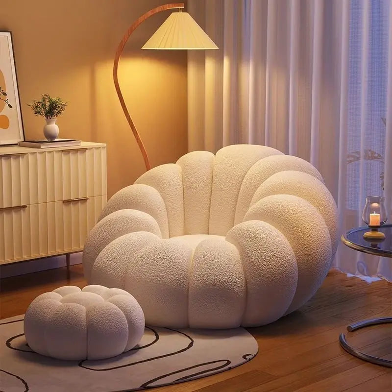 Lazy sofa can lie down and sleep on small sofa, bedroom balcony, leisure chair, cream style lazy chair, tatami chair