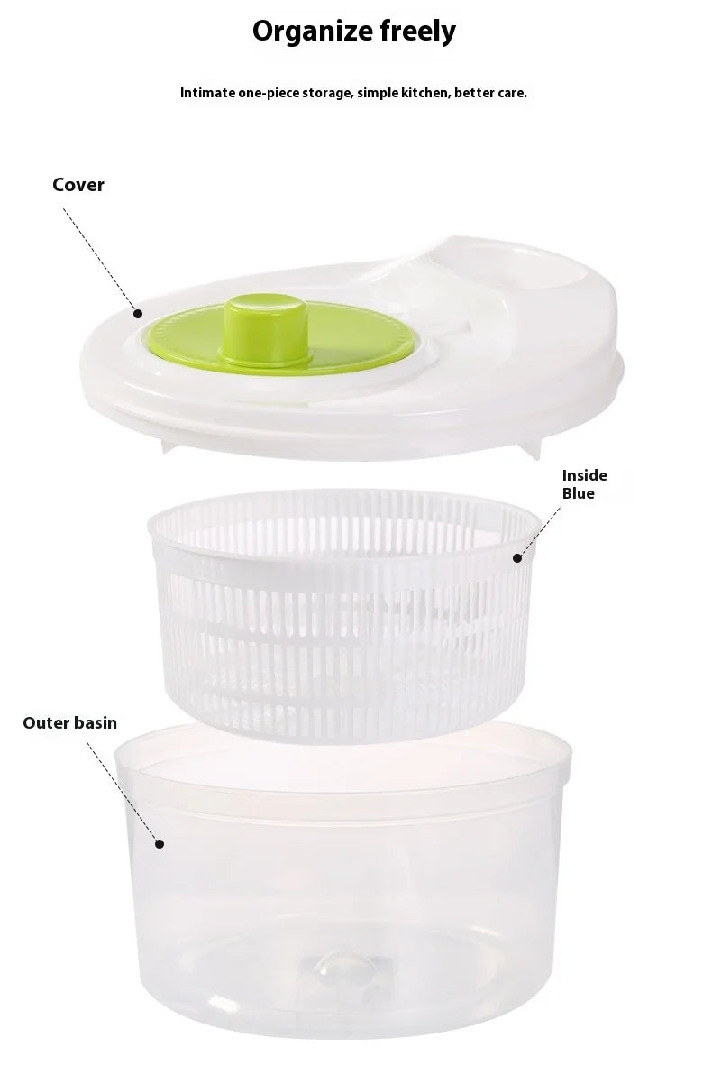 Multifunctional Household Manual Vegetable Dehydrator - Salad Spinner with Fruit, Lettuce Drain Basket | Home Kitchen Gadgets