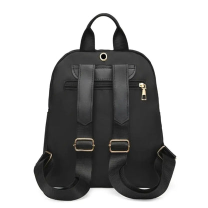 Mochilas sencillas negras de gran capacidad, bolso de viaje para mujer, mochila escolar Harajuku unicolor, mochila Oxford, bolsos unisex