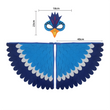 Children Owl Wings Costume Animals Peacock Felt Cloak with Mask for Kids Boys Girls Stage Performance Halloween Party Cape