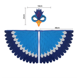 Children Owl Wings Costume Animals Peacock Felt Cloak with Mask for Kids Boys Girls Stage Performance Halloween Party Cape