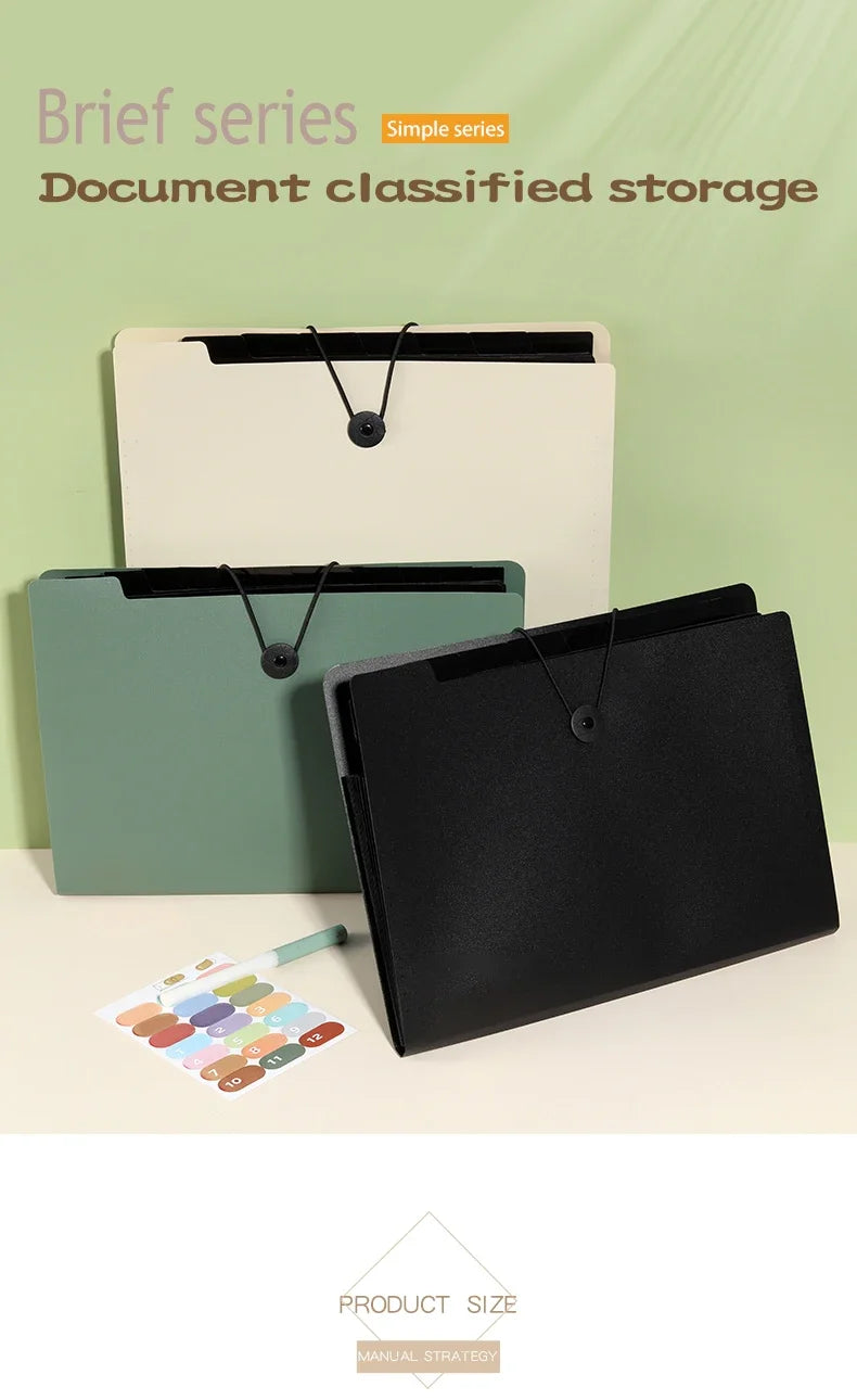 5/8/13 Layers A4 File Folder Storage Bag Test Paper Desktop Tool School Stationery Office Supplies