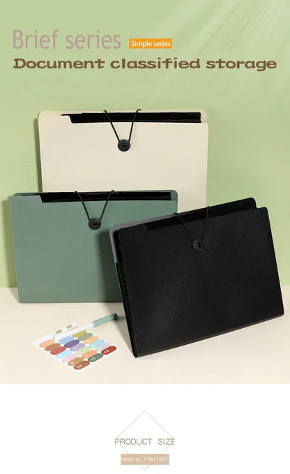 5/8/13 Layers A4 File Folder Storage Bag Test Paper Desktop Tool School Stationery Office Supplies