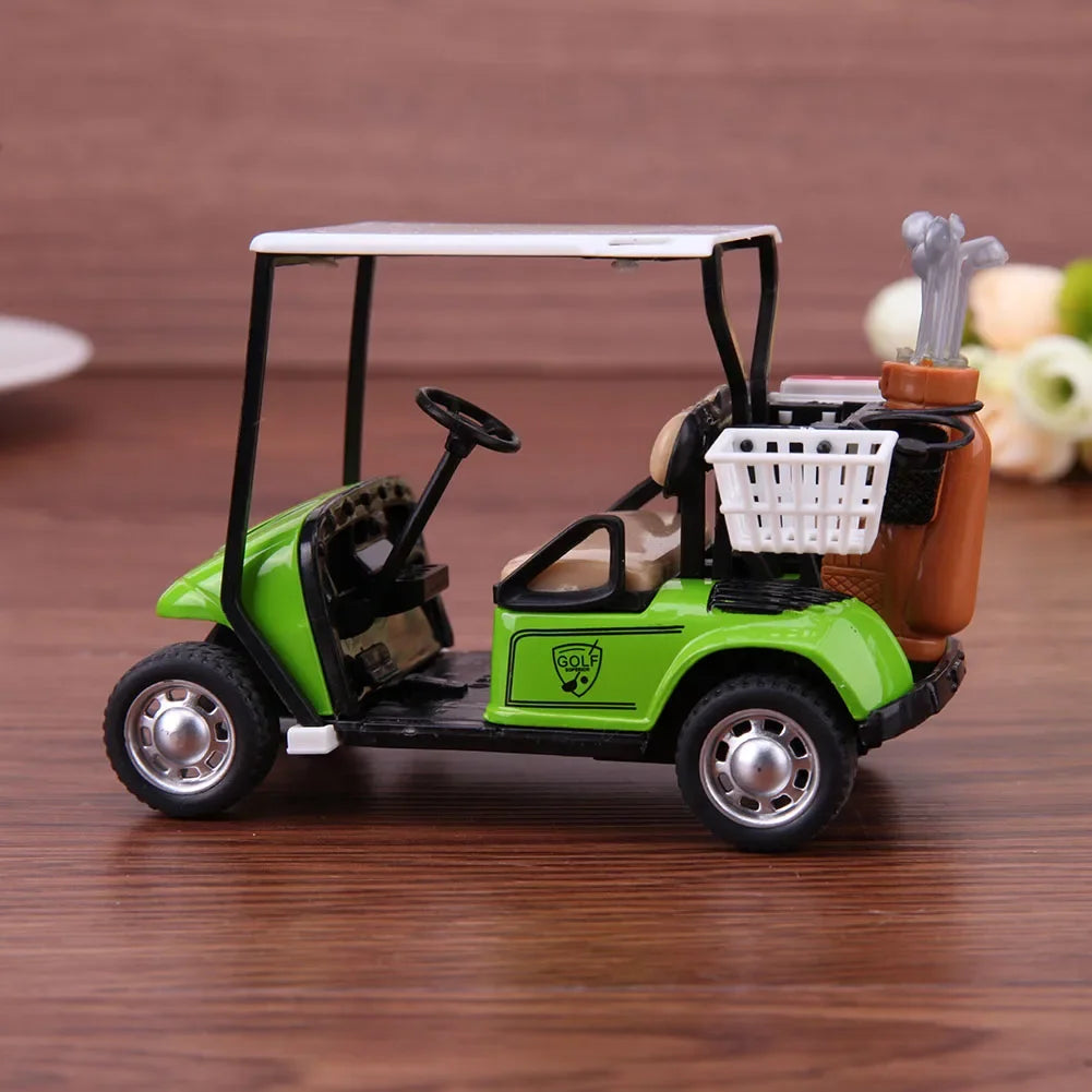 1/36 Golf Model Car Mini Pullback Action Golf Cart Model Kids Toy Easy Operation with Light Music Safe for Children Holiday Gift