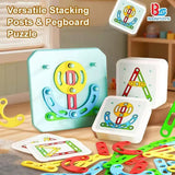 Nail Board Puzzle Toys Montessori Education Geometric Graphics With Cards Preschool Kids Early Learning Game Toy Creative Gifts