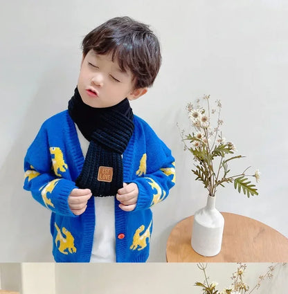 2024 New Kid Scarf Thickening Baby Winter Warm Windproof Scarf Women Knit Shawl Scarf Children Neck Collar Keep Warm Accessories